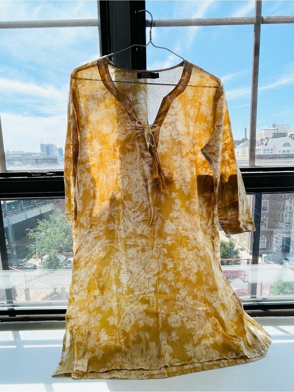 Galerie Lafayette Lightweight Mustard Yellow Floral Tunic